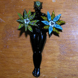 Crazy sweet lady pendant, 1st place boro bead cat.