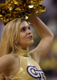 Georgia Tech Yellow Jackets Dance Team member performs during a timeout