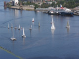 Yachts in front of passenger sea terminal