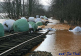 Rail line with silage bales