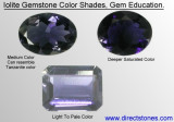 Iolite Gemstone Color, The Color Range For Iolite Gems