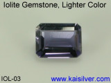 Octogonal Iolite Gemstone, Light Iolite Gemstone. Pale Color Iolite Stones