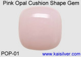 Pink Opal Gemstone, Cushion Cut Pink Opal Stone From Peru