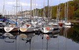 Scarborough Marina Boats Reflections.  By Pat Liu.