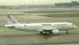Tunis Air A-320 with special anniversary color scheme taxi in BCN