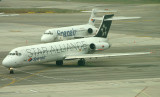Spanair MD87 shares the BCN ramp with its B-717 brother