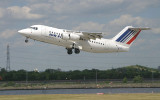 City Jet Bae-146 in Air France colour taking off from LCY RWY 9