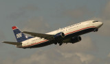 737-400 in US Airways new color taking off