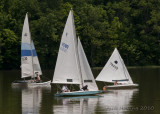 Variety of sailboats on Acton Lake,  Hueston Woods State Park