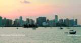 2009 - sunset sky behind the high rise buildings of Brickell Avenue, Brickell Key and downtown Miami (#1667)