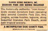 1970's - an Iron Horse Scenic Railroad at Crandon Park Zoo souvenir stub