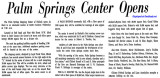 1960 - ad article about the grand opening of the Palm Springs Village Shopping Center on March 30th