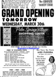 1960 - ad for the grand opening of G. C. Murphy's at the Palm Springs Village Shopping Center on March 30th