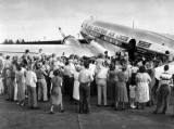 1950's - Santa arriving on EAL DC-3 N15567  to greet children of Eastern's employees