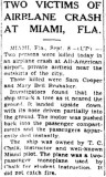 1936 - article about T. C. Chalk's aircraft involved in crash at All-American Airport, Dade County