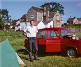 Derek & our Ford Popular car  1965