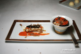 Fresh sea urchin with spiny-lobster and caviar on burrata cheese and shellfish sauce