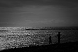 Playing on the beach