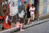 Taking a picture at Hosier Lane