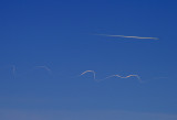 Sunset contrails