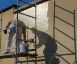 Painter in action