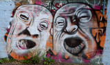Faces painted on the walls