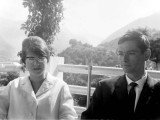 Christine et Bernard le jour de leur mariage à St Savin