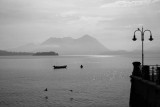 Bw landscape on Lake Maggiore