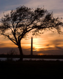 San Jacinto Monument at Sunset from Baytown Nature Center