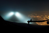 Landinglights in the clouds