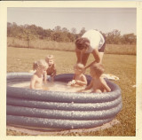 cathy, barbie, missy, and david in the pool