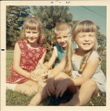cathy, david, and denise, and fluffy