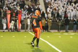 brandon waits for first kickoff of the game