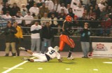 nick outruns the louisville defender