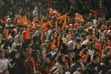 fans celebrate first touchdown of the game