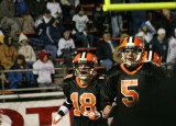 defense leaves the field after interception
