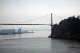 View of Lions Gate Bridge Astern