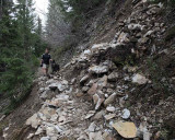 Rock Slide on Packwood Lake Trail, Looking East, NOT SAFE FOR STOCK