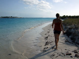Girl Walking on Beach on Little Water Cay