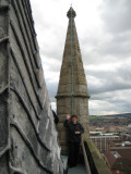 Anne Marie waving at all of Chesterfield below