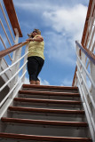 LISA AT THE TOP OF THE STAIRS