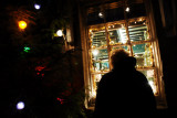 Looking Through Christmas Light Window in Castleton