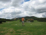 On the 9th tee,  Lost City Golf course