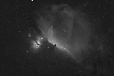 Horse Head and Flame nebula in Ha