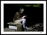 Mime -  texting in Central Park, NYC