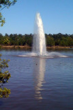 Fountain in the Woodlands lake