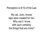 Perception is 9/10 of the Law