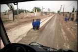 Driving through Sabkhat al-Jabbul a rainy day