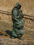 Santuario di San Damiano, <br/>bronze sculpture of St. Francis, detail  <br/> .. A4051