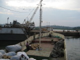 The Kamongo pulling away from the dock at Port Bell, Uganda bound for Mwanza, Tanzania.